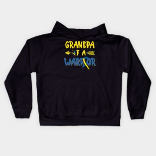 Grandpa Of A Warrior Down Syndrome Awareness Kids Hoodie